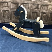 Lot 295 - A WOODEN ROCKING HORSE