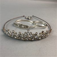 Lot 288 - A CHRISTENING BANGLE, TIARA, RINGS AND OTHER COSTUME JEWELLERY