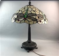 Lot 158 - A TIFFANY STYLE TABLE LAMP
