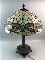 Lot 158 - A TIFFANY STYLE TABLE LAMP