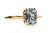 Lot 159 - A BLUE GEM AND DIAMOND RING
