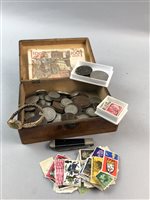 Lot 327 - A LOT OF EARLY 20TH CENTURY COINS ALONG WITH STAMPS