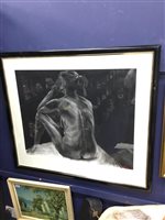 Lot 271 - LEWIS EVANS, SEATED NUDE PRINT AND THREE OTHER PICTURES