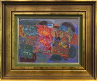 Lot 617 - PATCHWORK LANDSCAPE, AN OIL BY JOHN BYRNE