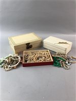 Lot 277 - A LARGE COLLECTION OF JEWELLERY BOXES AND COSTUME JEWELLERY