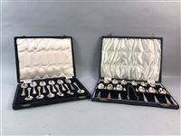 Lot 367 - AN OAK CANTEEN OF FISH CUTLERY AND OTHER CUTLERY