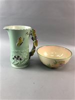 Lot 392 - A BURLEIGH WARE JUG, ROYAL STAFFORDSHIRE BOWL, OTHER CERAMICS AND COLLECTABLES