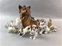 Lot 393 - A LOT OF TWO ROYAL DOULTON FIGURES OF DOGS AND OTHER CERAMIC ANIMAL FIGURES