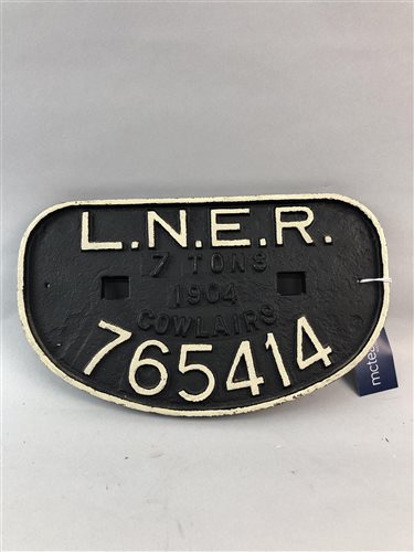 Lot 418 - A L.N.E.R TRAIN PLATE
