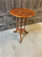 Lot 364 - ASTAINED WOOD HALL TABLE, A SIDE TABLE AND A CORNER TABLE