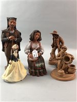 Lot 366 - TWO PORTO SAN PAOLO FIGURES AND THREE OTHER FIGURES