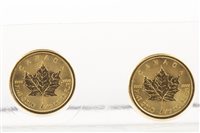 Lot 669 - TWO ELIZABETH II CANADA GOLD 5 DOLLARS 1/10 OZ COINS, 2015