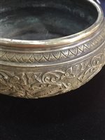 Lot 427 - A CHINESE BRASS RINGING BOWL