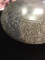 Lot 427 - A CHINESE BRASS RINGING BOWL