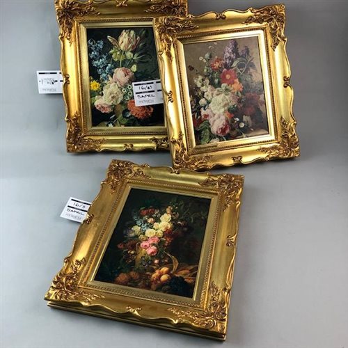 Lot 16 - THREE OVERPAINTED PRINTS AFTER JAN FRANS VAN DAEL AND MOISE JACOBBER