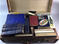 Lot 206 - A VINTAGE TRAVEL TRUNK AND BOOKS