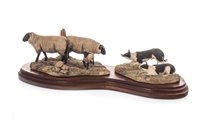 Lot 1262 - A BORDER FINE ARTS FIGURE GROUP OF BLACK FACED EWE AND COLLIE BY RAY AYRES