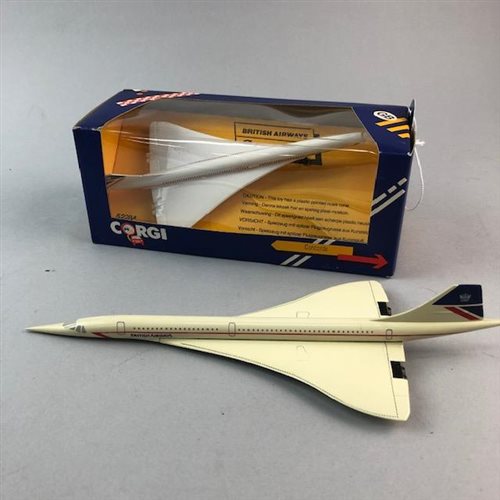Lot 76 - A CORGI MODEL FIGURE OF CONCORDE AND ANOTHER