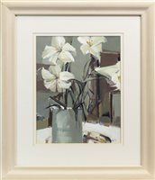 Lot 710 - SPRAY OF LILLIES, A MIXED MEDIA BY ETHEL WALKER