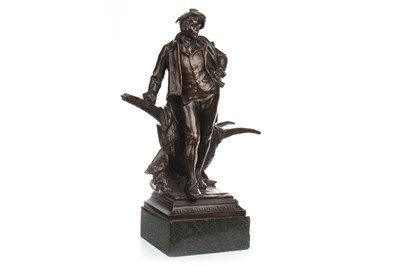 Lot 1841 - A BRONZE SCULPTURE OF ROBERT BURNS