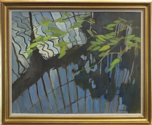 Lot 703 - BOTANICAL REFLECTIONS, AN OIL BY JEAN GARDNER