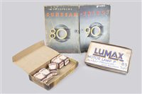 Lot 67 - TWO BOXES OF LUMAX VEHICLE BULBS AND A SUNBEAM...