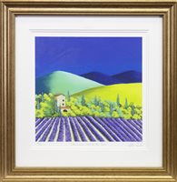 Lot 438 - LAVENDER PLATEAU, A SERIGRAPH BY STELLA PARSLOW