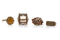 Lot 116 - FOUR LATE 20TH CENTURY DRESS RINGS