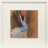 Lot 727 - STUDY FOR BALLET NO 1, A PASTEL BY GERARD BURNS
