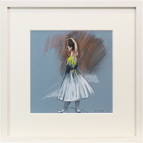 Lot 728 - STUDY FOR LITTLE DANCER, A PASTEL BY GERARD BURNS