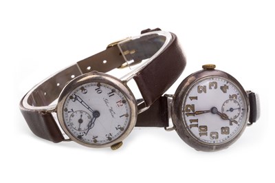 Lot 771 - TWO SILVER TRENCH WATCHES