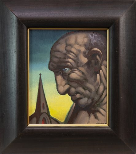 Lot 537 - SUNDAY SERVICE, AN OIL BY PETER HOWSON
