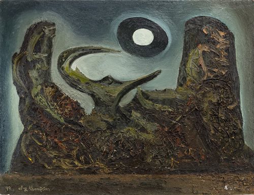 Lot 732 - THE STIFLED PLANET, AN OIL BY ALLY THOMPSON