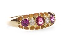 Lot 126 - A VICTORIAN CREATED RUBY AND DIAMOND RING