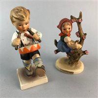 Lot 157 - TWO HUMMEL FIGURES AND FOUR OTHER CERAMIC FIGURES