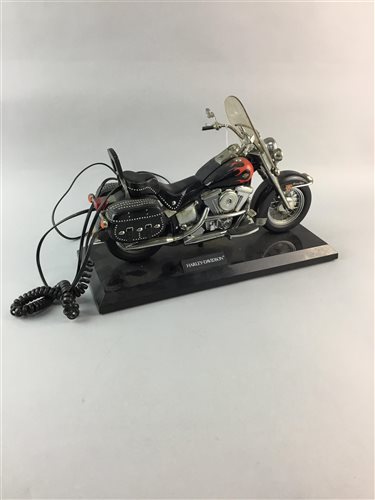 Lot 237 - A HARLEY DAVIDSON TELEPHONE AND ANOTHER FIGURE OF A MOTORBIKE