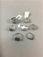 Lot 184 - A LOT OF SILVER AND GEM SET RINGS