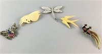 Lot 249 - A LOT OF BUTTERFLY AND BIRD BROOCHES (18)
