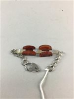 Lot 265 - A SILVER AND AGATE BRACELET AND ANOTHER