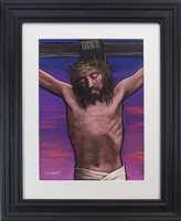Lot 750 - JESUS ON THE CROSS, A PASTEL BY FRANK MCFADDEN