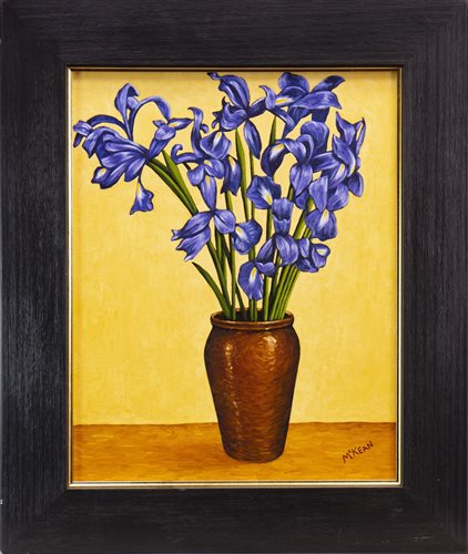 Lot 753 - VASE WITH FLOWERS, AN OIL BY GRAHAM MCKEAN