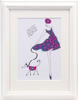 Lot 758 - ORIGINAL ILLUSTRATION OF DESIGNS FOR LAURA ASHLEY, PEN ON CARD BY ROZ JENNINGS