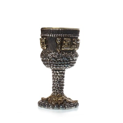Lot 1815 - A SILVER PLATED AND GILT GOBLET