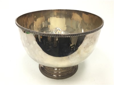 Lot 1806 - A LARGE SILVER PLATED PUNCH BOWL