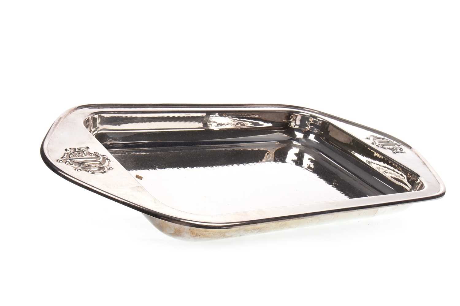 Lot 1767 - A SILVER PLATED RECTANGULAR TRAY BY CHRISTIAN DIOR