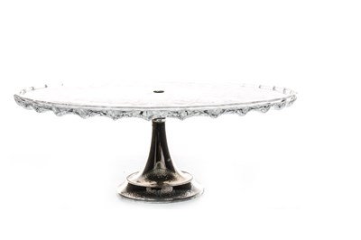 Lot 1820 - A LOT OF TWO GLASS CIRCULAR CAKE STANDS