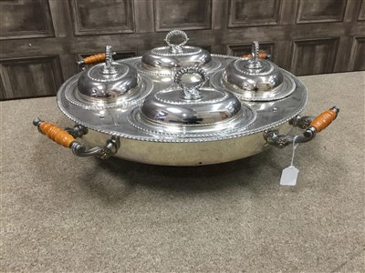 Lot 1822 - A LARGE SILVER PLATED LAZY SUSAN