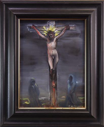 Lot 780 - SACKCLOTH AND ASHES, AN OIL BY FRANK MCFADDEN