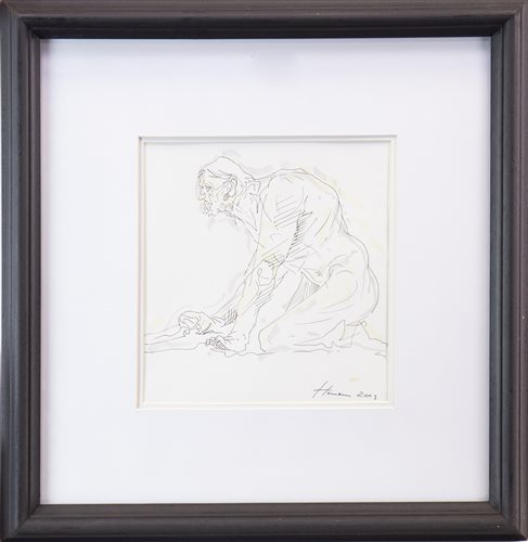 Lot 787 - HAND OF HEAVEN, A MIXED MEDIA BY PETER HOWSON