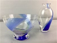 Lot 283 - A CAITHNESS GLASS BOWL AND OTHER COLOURED GLASS WARE